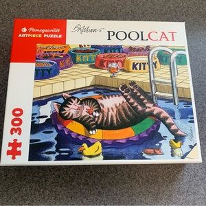 🧩 Pomegranate 300 P.C. Puzzle “Pool Cat” Art Piece Retired collectible